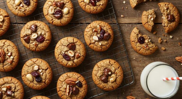 Estes cookies proteicos são feitos com whey protein ou proteína vegetal e ficam prontos em apenas 30 minutos!