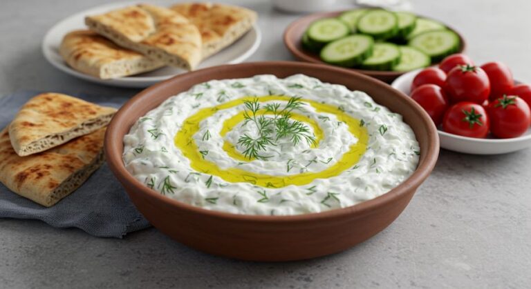 Tzatziki: Um molho refrescante e versátil, prato popular na culinária grega e do Oriente Médio, e apreciado em muitos outros países.