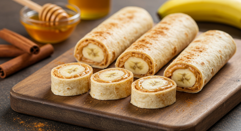 Experimente estes enroladinhos de banana! Eles são fáceis de fazer e só precisam de alguns ingredientes simples
