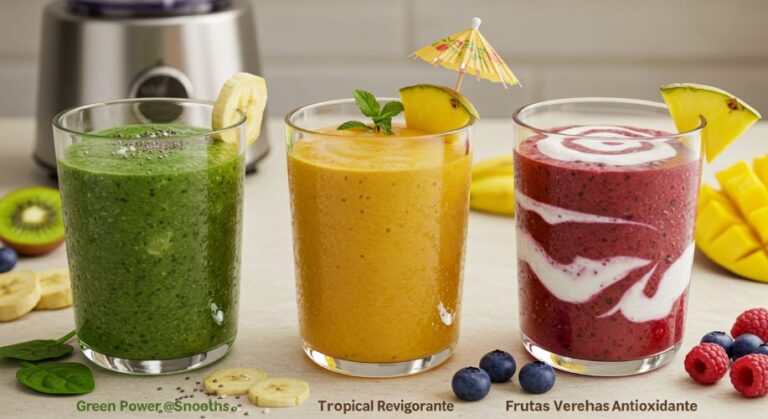 prepare-se para turbinar seu dia com estas 3 receitas de smoothies energizantes, repletas de vitaminas, minerais e sabores incríveis!