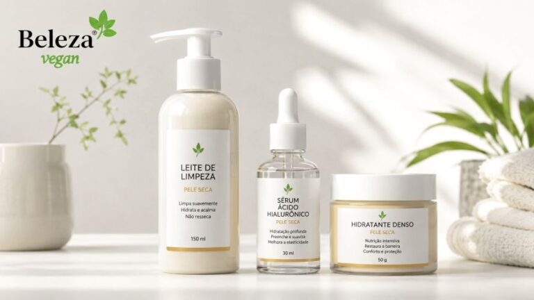 Rotina basica pele seca. Rotina básica para pele seca em 3 passos: limpeza suave, tratamento com ácido hialurônico e hidratação intensa.