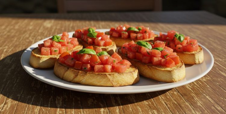 Bruschetta Clássica: Um Aperitivo Simples e Delicioso. É perfeito para qualquer ocasião, seja uma festa, um jantar ou apenas um lanche.